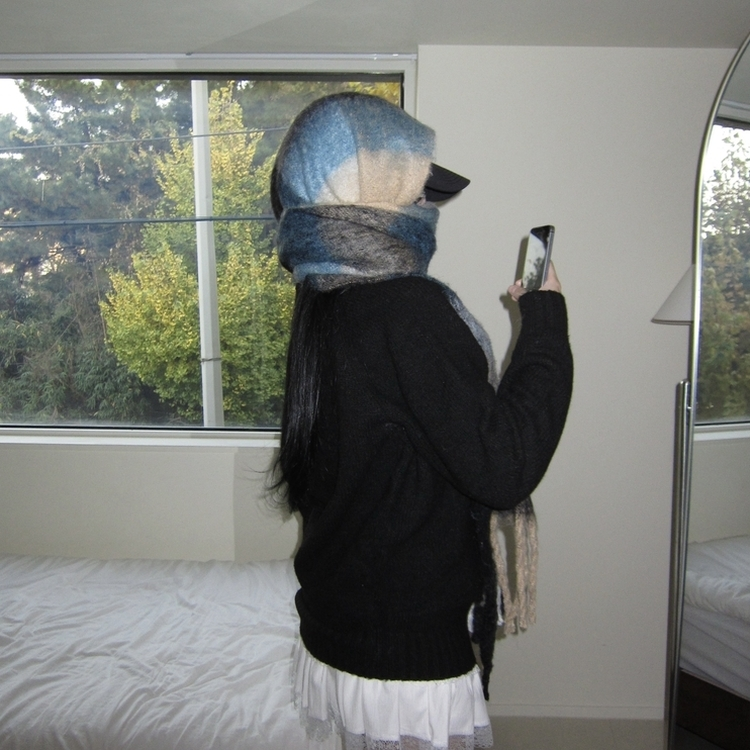 ソフトチェックマフラー(5color) BLUE BLACK