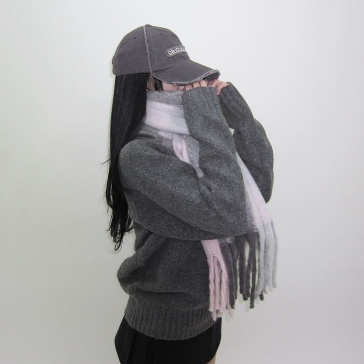 ソフトチェックマフラー(5color) LIGHT PINK