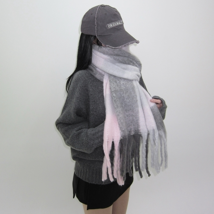 ソフトチェックマフラー(5color) LIGHT PINK