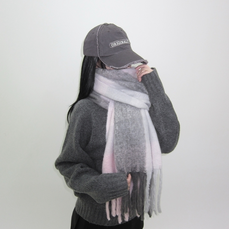 ソフトチェックマフラー(5color) LIGHT PINK