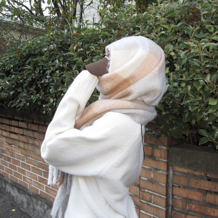 ソフトチェックマフラー(5color) BEIGE