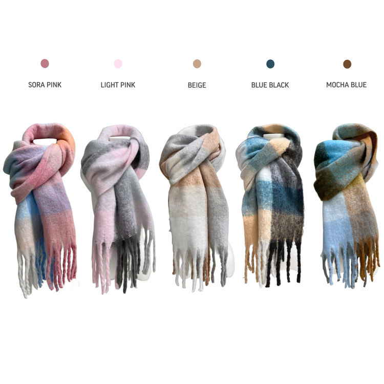 ソフトチェックマフラー(5color)