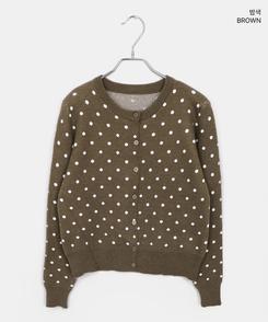 ラウンドドットニットカーディガン(5color)