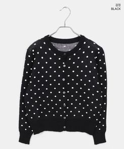 ラウンドドットニットカーディガン(5color)