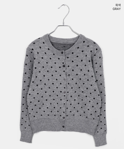 ラウンドドットニットカーディガン(5color)