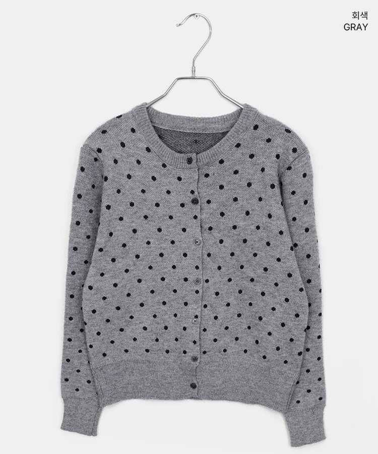 ラウンドドットニットカーディガン(5color)