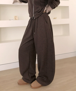 【SET】トレーニングフードジップアップ ワイドパンツ CHESTNUT BROWN