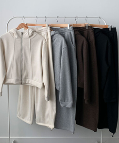 【SET】トレーニングフードジップアップ ワイドパンツ