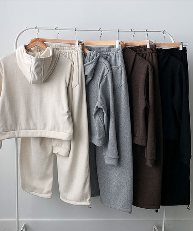 【SET】トレーニングフードジップアップ ワイドパンツ