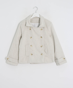 더블 버튼 누빔 숏 코트