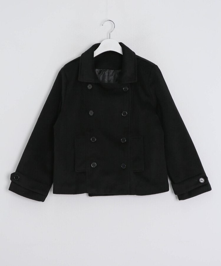더블 버튼 누빔 숏 코트