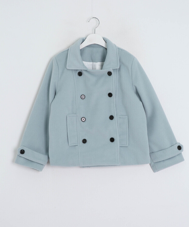 더블 버튼 누빔 숏 코트