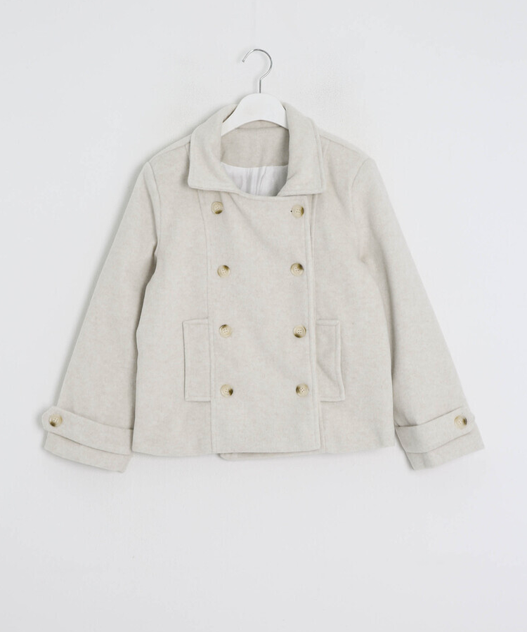 더블 버튼 누빔 숏 코트