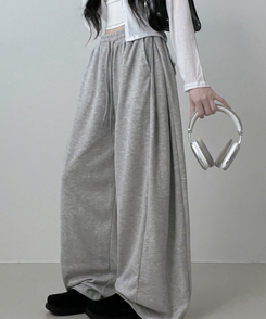 기모안감업트힙포켓트레이닝밴딩와이드롱팬츠 그레이