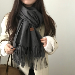 ソフトムードカシミアマフラー  (17color) CHARCOAL