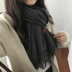 ソフトムードカシミアマフラー  (17color) CHARCOAL