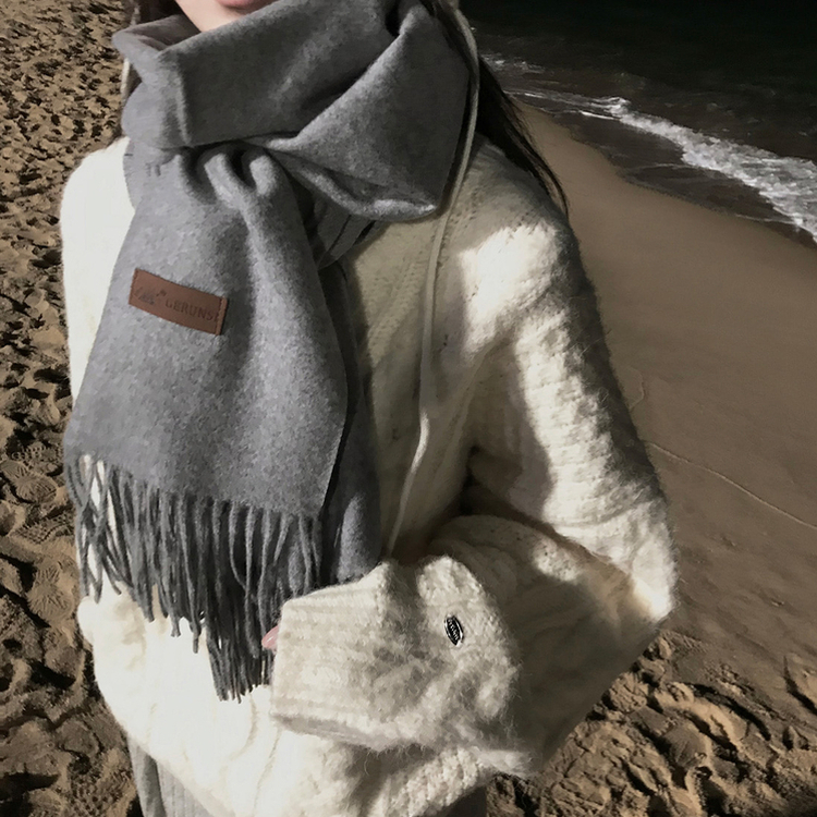 ソフトムードカシミアマフラー  (17color) GREY