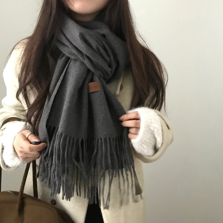 ソフトムードカシミアマフラー  (17color) CHARCOAL