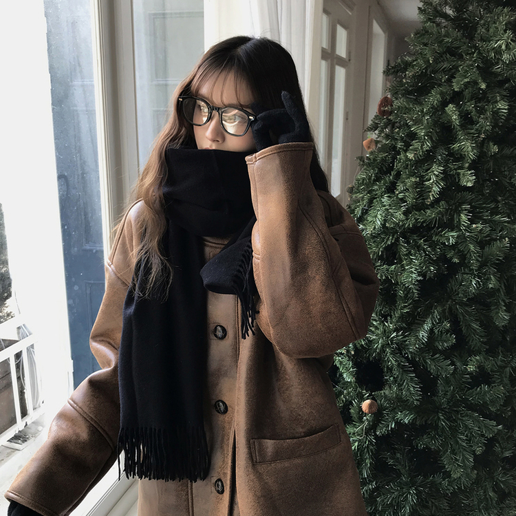 ソフトムードカシミアマフラー  (17color) NAVY