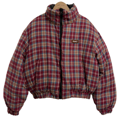 リバーシブルチェック刺繍ダウンジャンパー