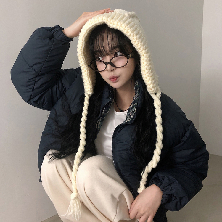 リバーシブルチェック刺繍ダウンジャンパー GREEN