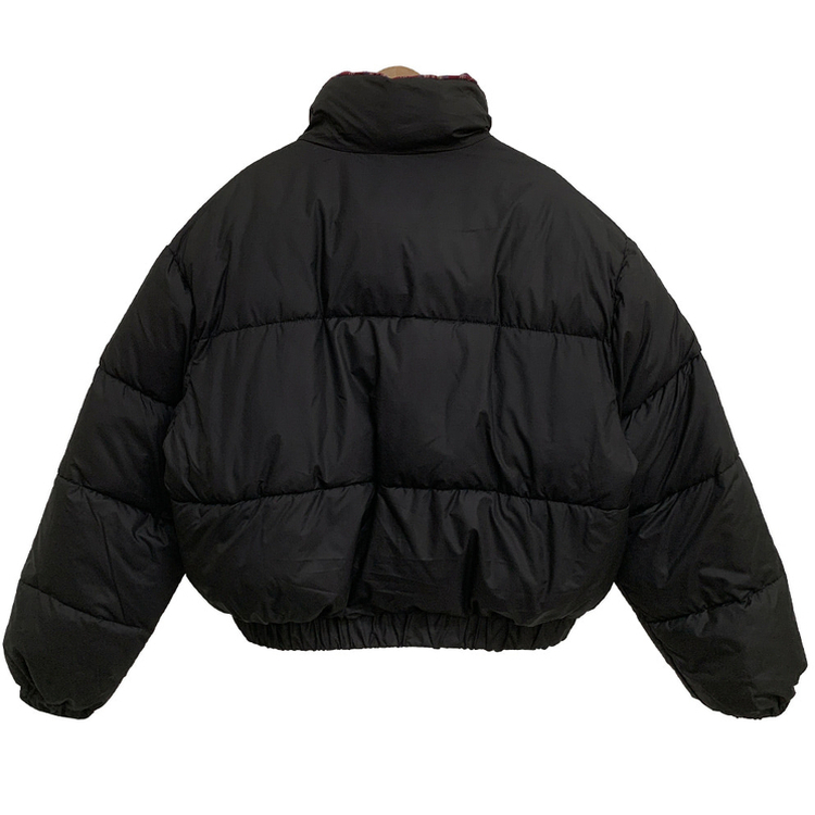 リバーシブルチェック刺繍ダウンジャンパー