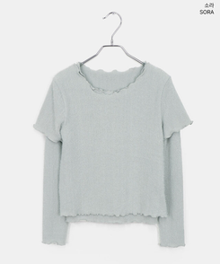 レイヤードアンゴラフリル半袖Tシャツ