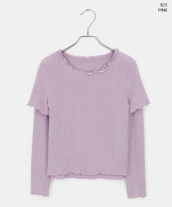 レイヤードアンゴラフリル半袖Tシャツ