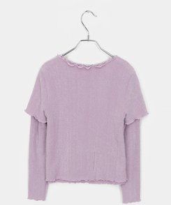 レイヤードアンゴラフリル半袖Tシャツ