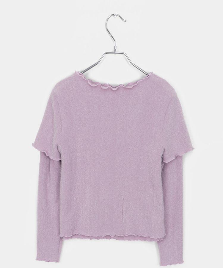 レイヤードアンゴラフリル半袖Tシャツ