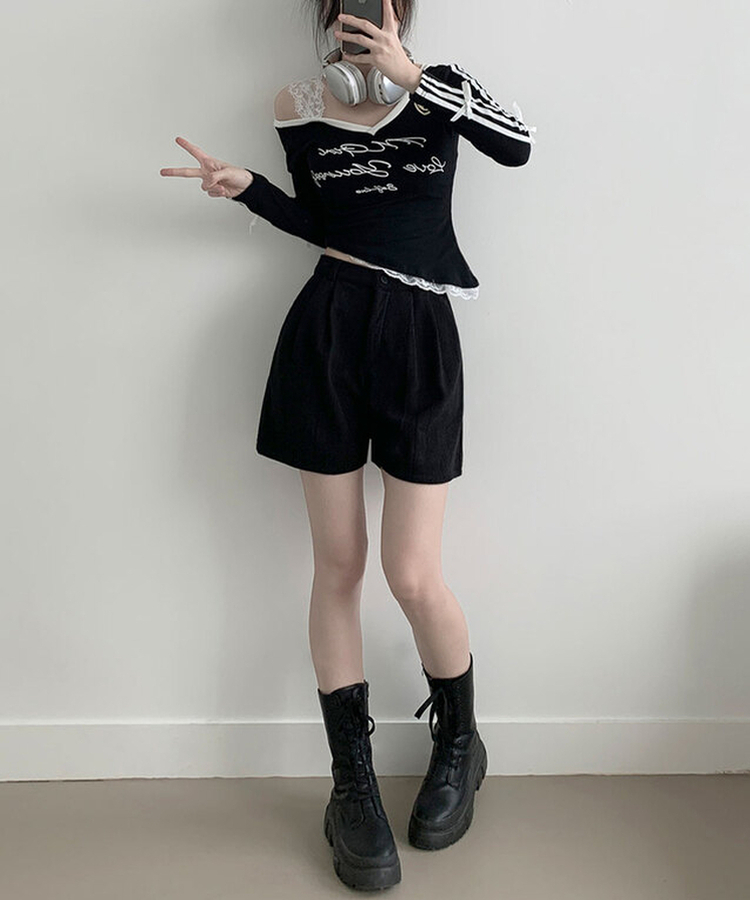 융기모 룬트 융기모 핀턱 코듀로이 기모 숏팬츠 블랙