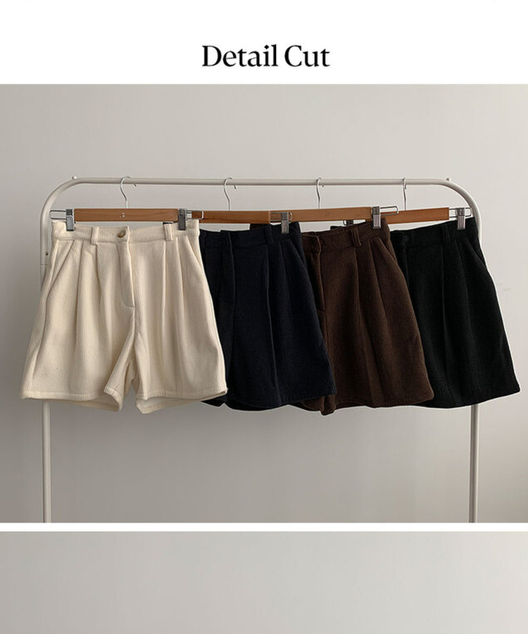 융기모 룬트 융기모 핀턱 코듀로이 기모 숏팬츠