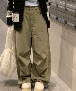 【起毛】ブレットパラシュートパンツ KHAKI
