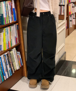 【起毛】ブレットパラシュートパンツ BLACK