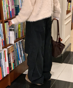 【起毛】ブレットパラシュートパンツ BLACK