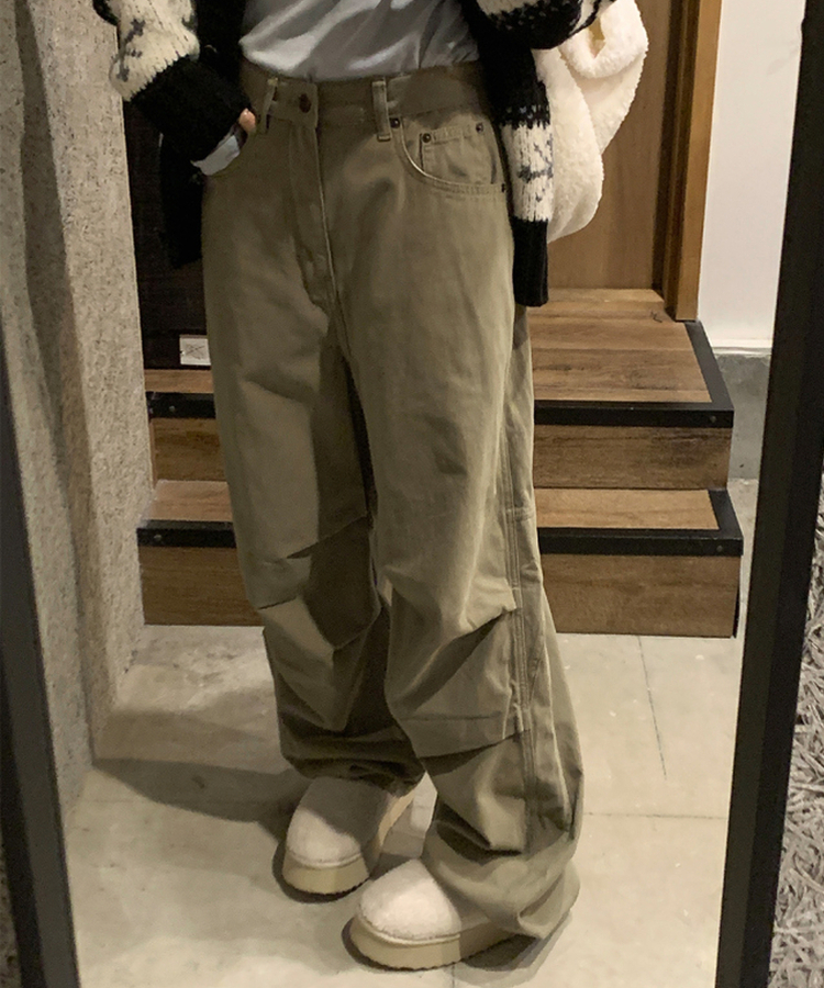 【起毛】ブレットパラシュートパンツ KHAKI