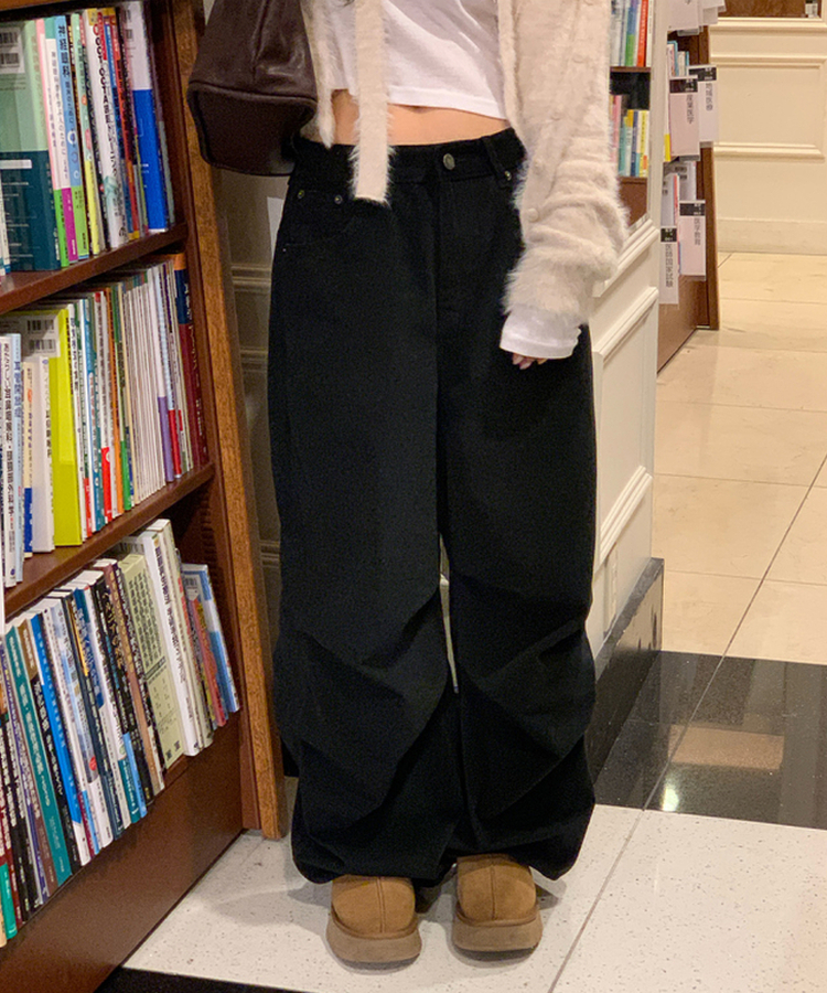 【起毛】ブレットパラシュートパンツ BLACK