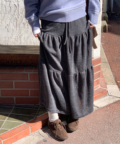 バンディングティアードスカート CHARCOAL