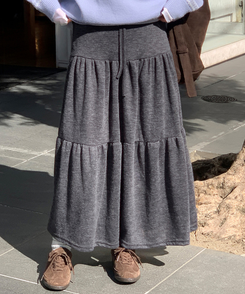 バンディングティアードスカート CHARCOAL