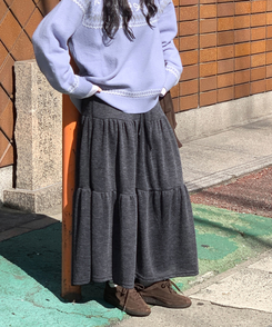 バンディングティアードスカート CHARCOAL