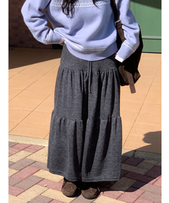 バンディングティアードスカート CHARCOAL