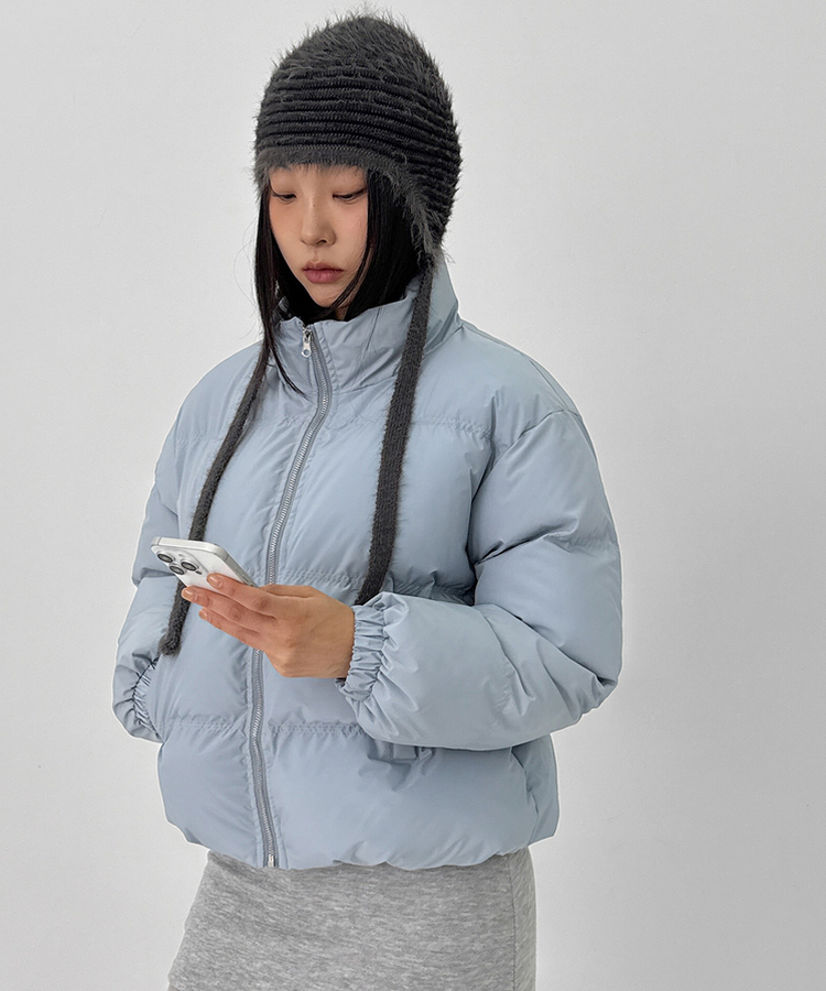 ストライプストラップビーニー BLACK