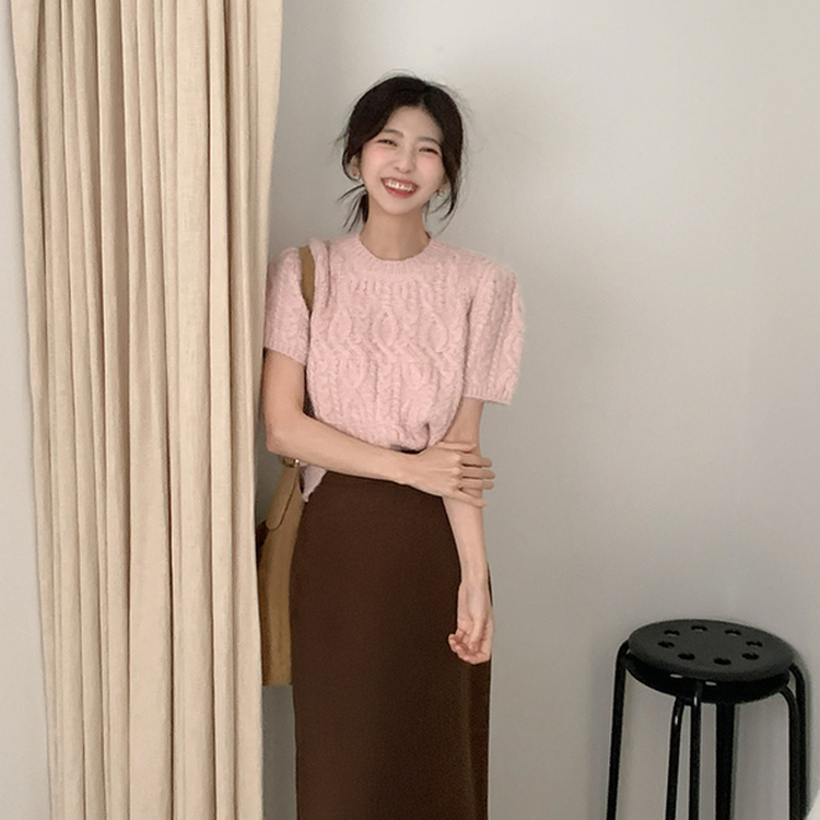 ケーブルウール半袖ニット｜ニット｜韓国ファッション通販 SONA