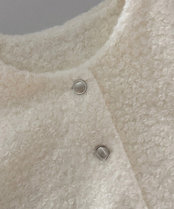 ノーカラーショートツイードジャケット