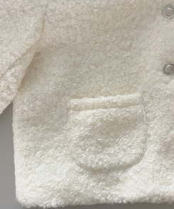 ノーカラーショートツイードジャケット