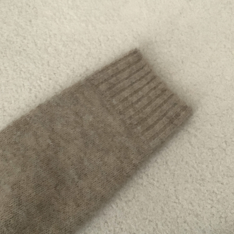 메리 리본 울 보트넥 스트링 루즈핏 니트가디건