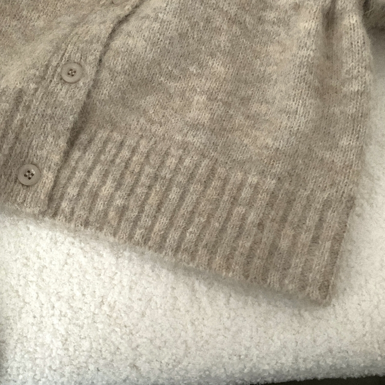 메리 리본 울 보트넥 스트링 루즈핏 니트가디건