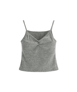 （ふわふわ♥／脱ぎたくない心地よさ／MDおすすめ）裏起毛シャーリングタンクトップ