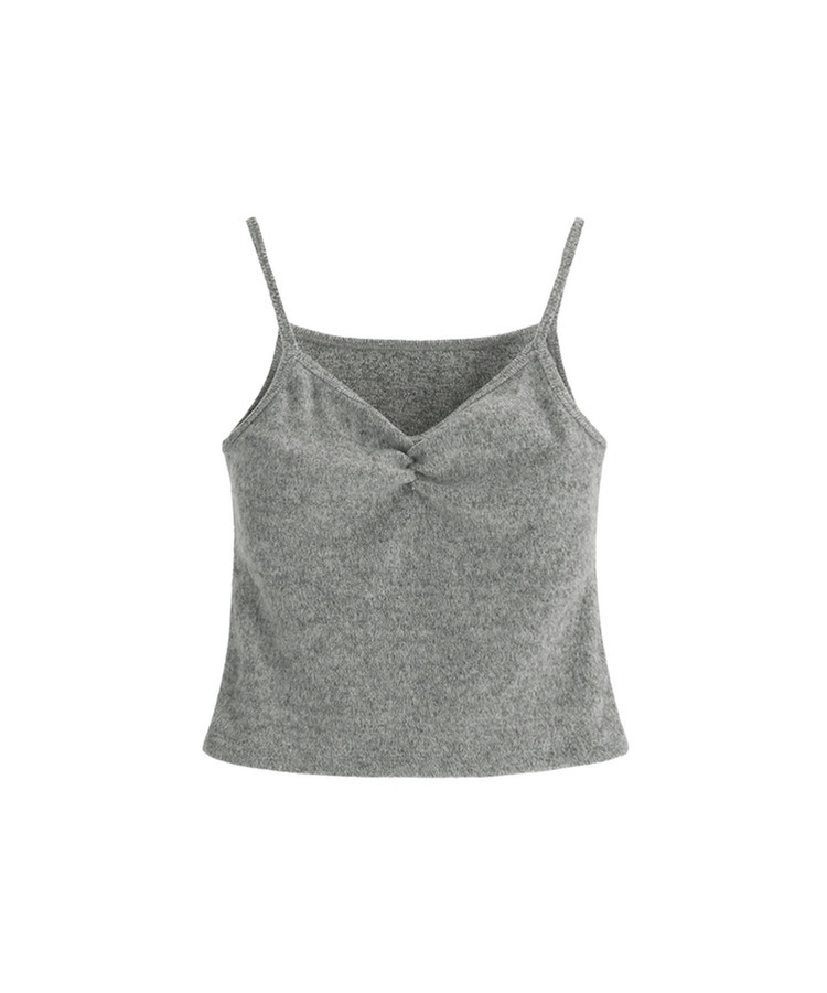 （ふわふわ♥／脱ぎたくない心地よさ／MDおすすめ）裏起毛シャーリングタンクトップ