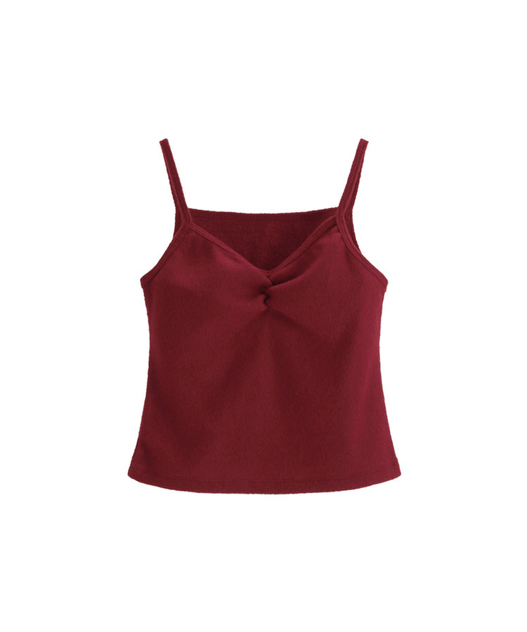 （ふわふわ♥／脱ぎたくない心地よさ／MDおすすめ）裏起毛シャーリングタンクトップ